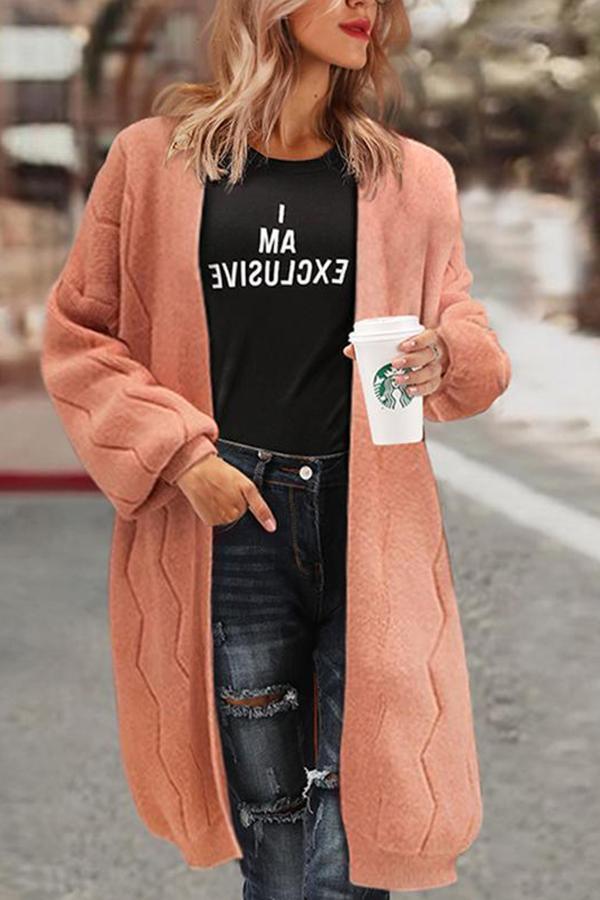 Lantern Sleeve Cardigan Loose Knitted Sweater Coat