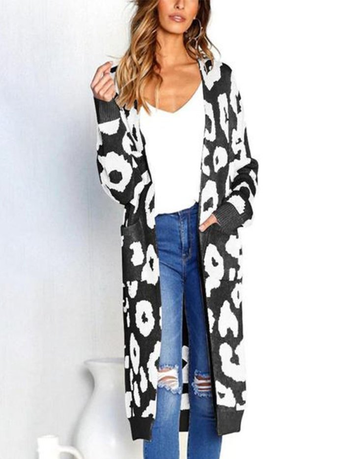 Casual Pocket  Long Section Cardigan