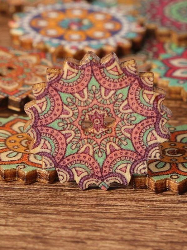 Bohemia Printed Wooden Sewing Buttons