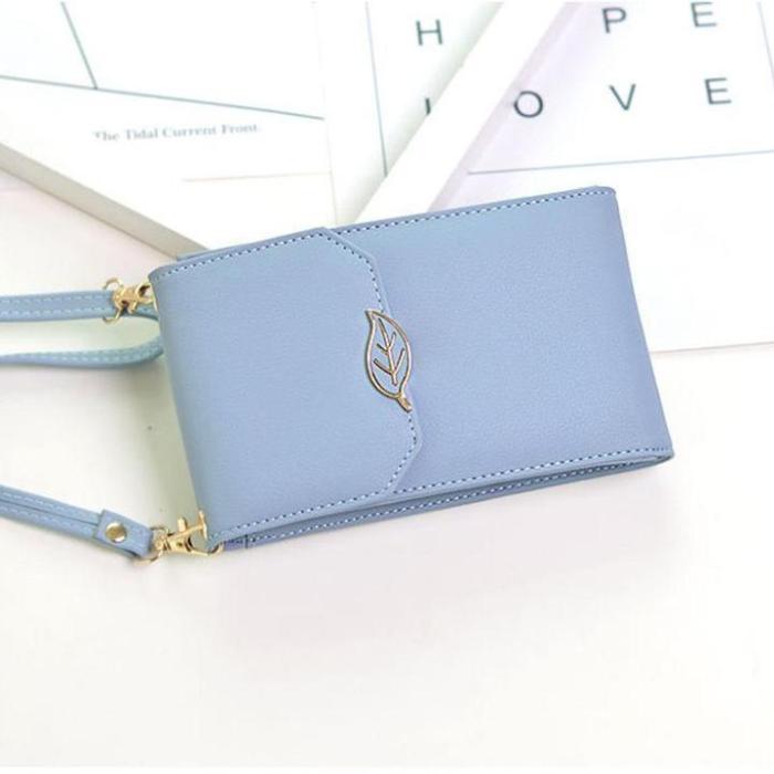 Fashion Leaf Women Cell Phone Bag Purse