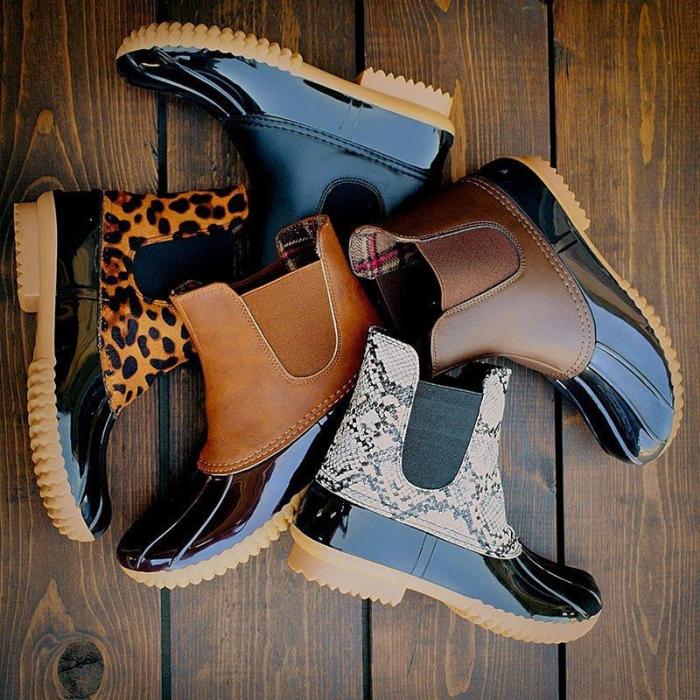 Women Two-Tone Duck Boots