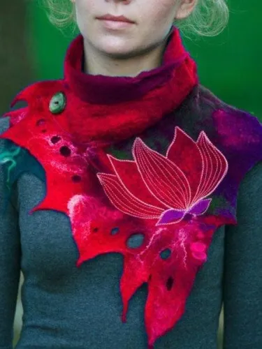 Casual Cotton-Blend Color-Block Scarves & Shawls