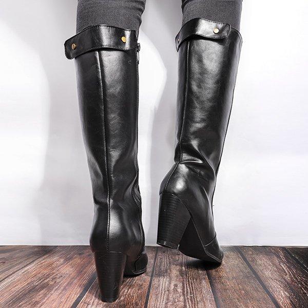 Women Vintage Artificial Leather Boots Retro Cosplay High Martin Boots