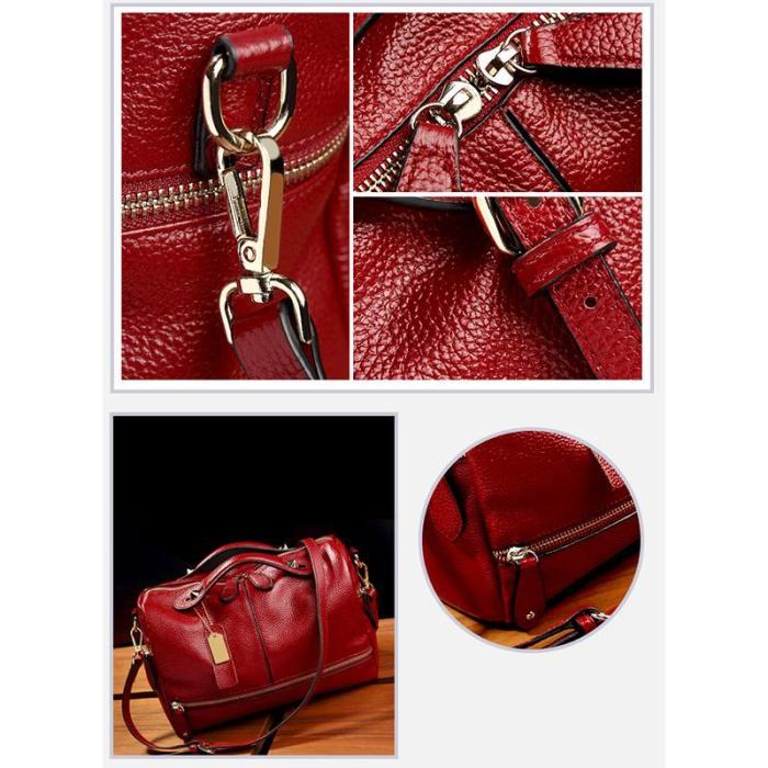 Cowhide Leather Elegant Women Multi Pockets Crossbody Bag For Women