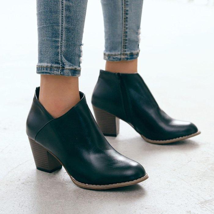 Closed Toe Chunky Heel Med (3-8Cm) Boots