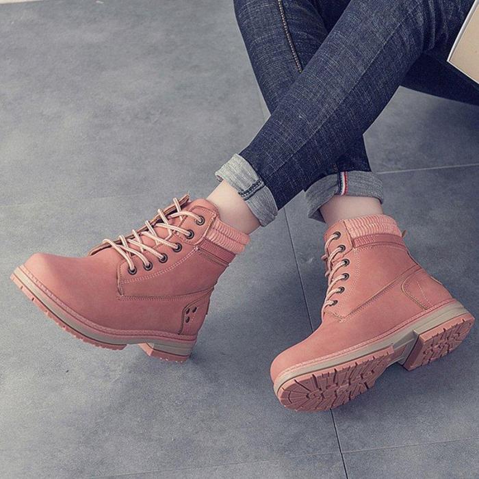 Women Autumn Winter Fur Ankle Boots Waterproof Slip on Shoes Snow Boots