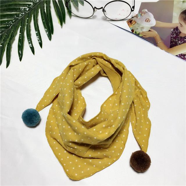 Baby Girls Dot Plaid Triangle Scarves Autumn Winter Boys Girls Shawl