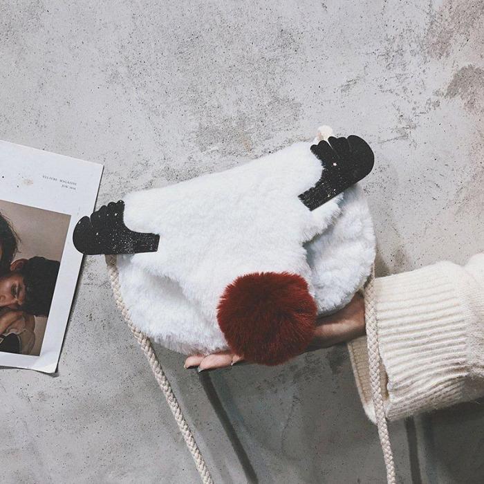 Mini Reindeer Elk Plush Bag Christmas Crossbody Bag