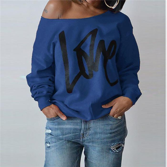 Fashion Letter Print Long Sleeve Sweater