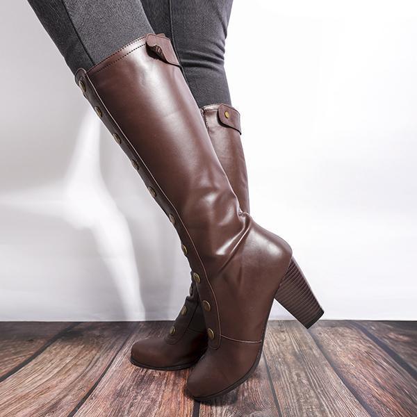 Women Vintage Artificial Leather Boots Retro Cosplay High Martin Boots