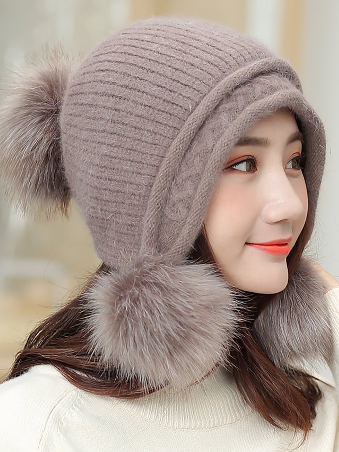 Velvet Thick Warm Knit   Christmas Hats