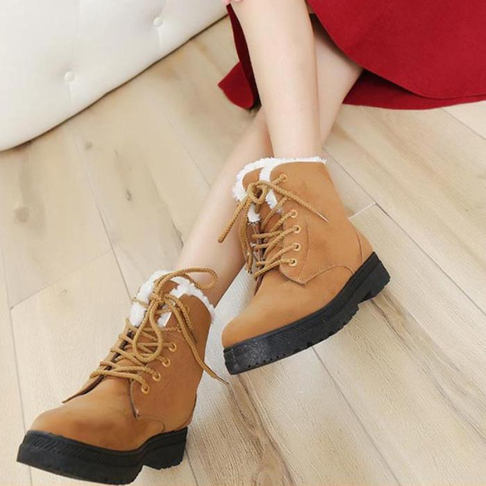 Lace Up Red Women's Slip-On Suede Boots