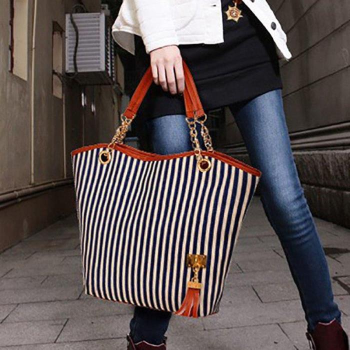 Stripe Pattern Elegant Stylish Dating Handbag For Women