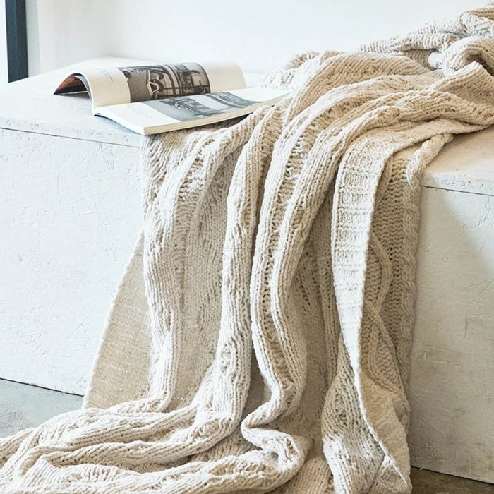 Solid Crochet Knit Blankets