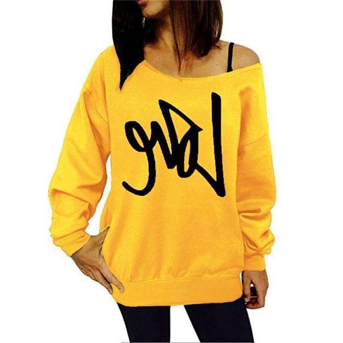 Fashion Letter Print Long Sleeve Sweater