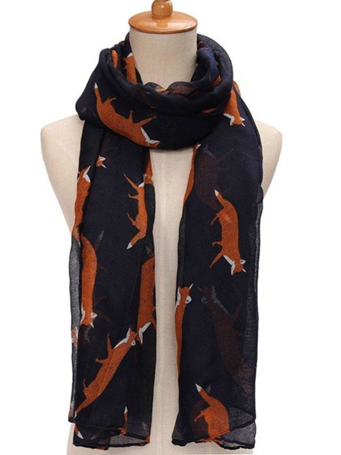 Fox Print Soft Women Scarf