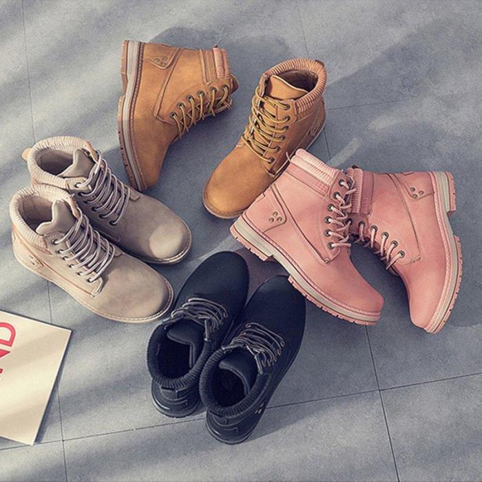 Women Autumn Winter Fur Ankle Boots Waterproof Slip on Shoes Snow Boots