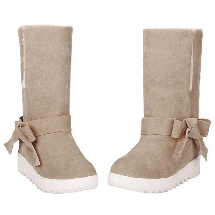 Women Low Heel Bowknot Decoration Boots