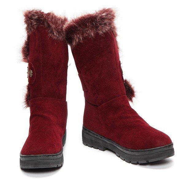 Winter Suede Round Toe Warm Ankle Boots