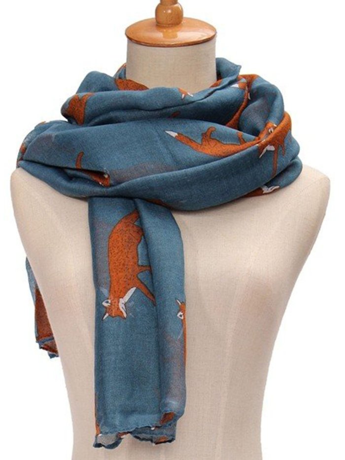 Fox Print Soft Women Scarf