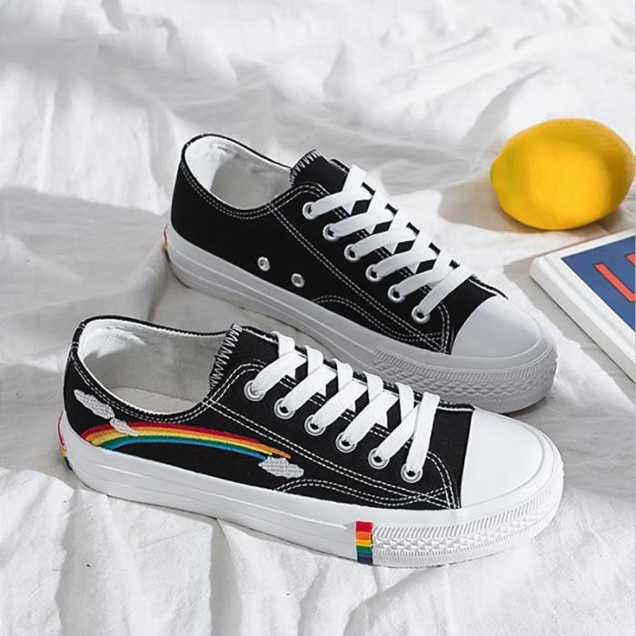 Korean Version Of Rainbow Canvas Shoes
