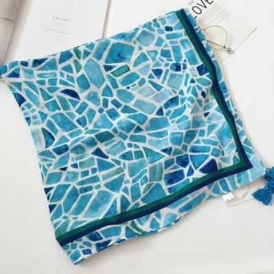 Cotton Linen Silk Animal Print Zebra Thin Head Scarf Shawl