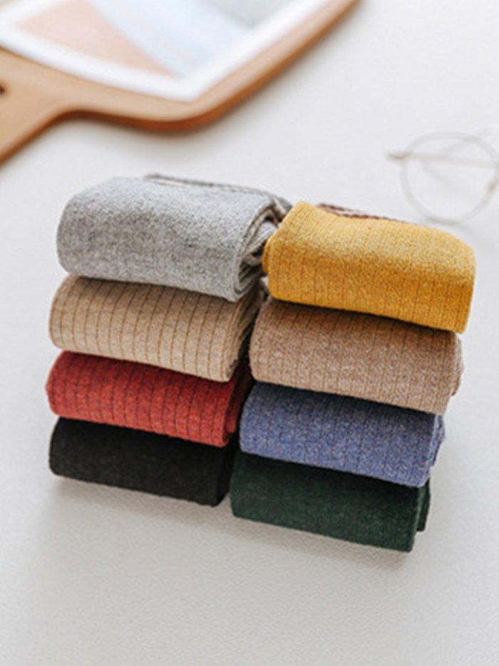 Vintage Casual Stripes Breathable Warm Cotton Socks