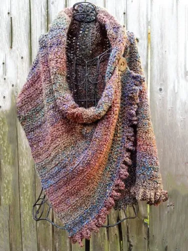 Blue Purple Shift Ombre/tie-Dye Casual Scarves & Shawls