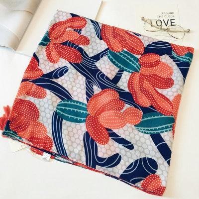 Cotton Linen Silk Animal Print Zebra Thin Head Scarf Shawl
