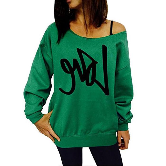 Fashion Letter Print Long Sleeve Sweater