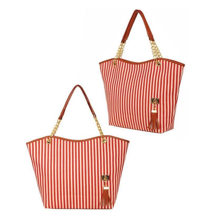 Stripe Pattern Elegant Stylish Dating Handbag For Women