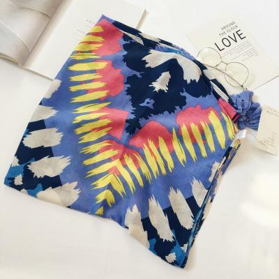 Cotton Linen Silk Animal Print Zebra Thin Head Scarf Shawl