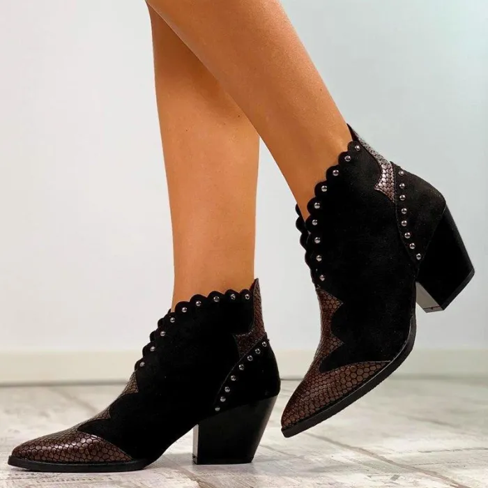Women Winter  Slip-On Pearl Ankle Boots