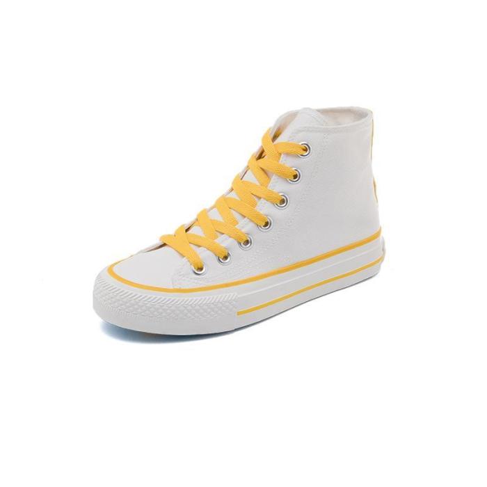 Women's Fashion Casual Solid Color High Canvas Sneakers