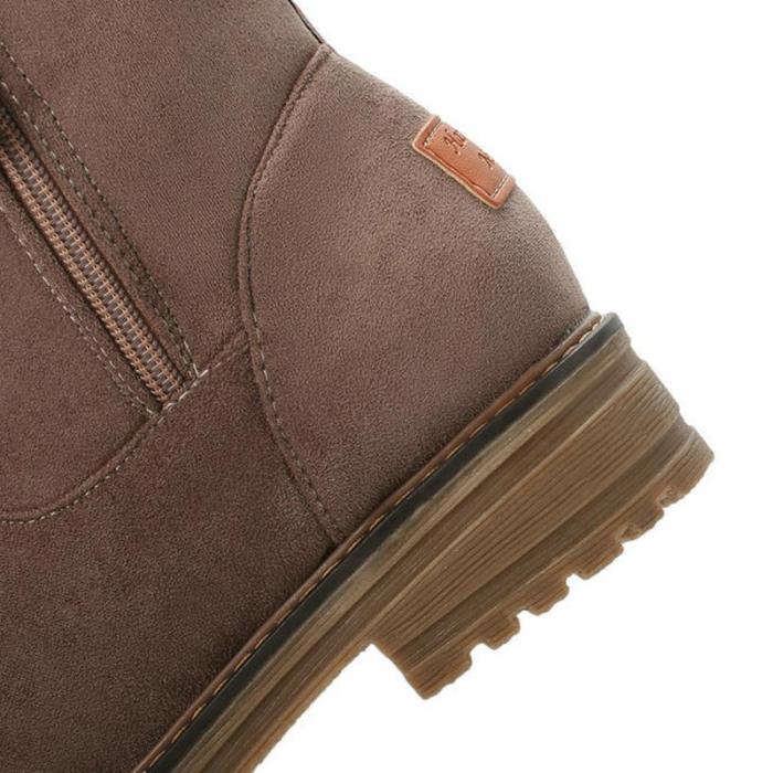 Women Round Toe Snow Boots Zipper Casual Artificial Suede Shoes