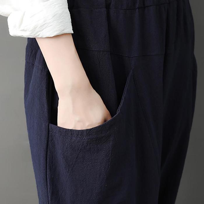 Leisure Pure Color Loose Trousers