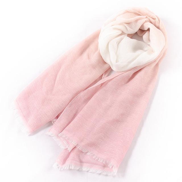 Soft Cotton Scarf Shawls and Wraps Pashmina Gradient color Autumn Winter Scarf