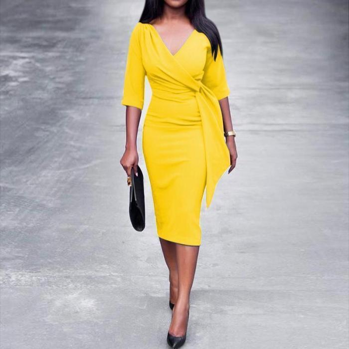 Sexy V-Neck  Bodycon Dress