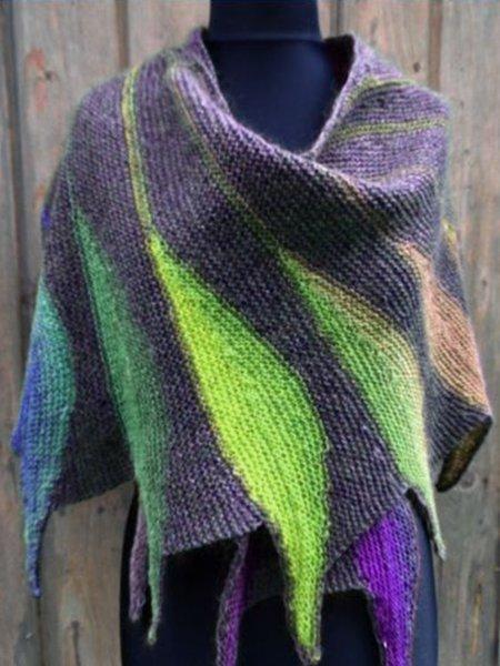 Casual Knitted Color-Block Scarves & Shawls