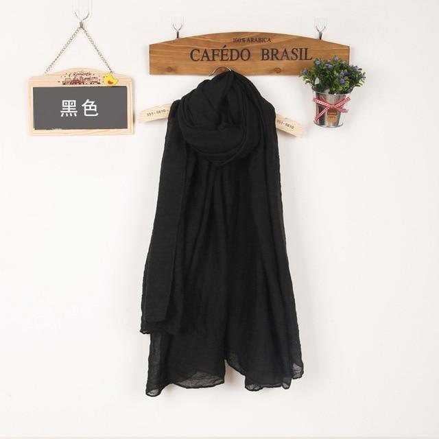 Women Soft light Warm Linen Cotton Wine Red Scarfs
