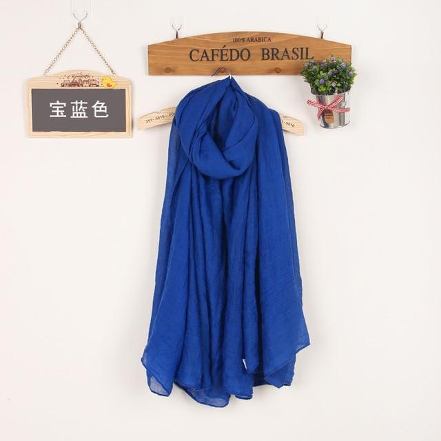 Women Soft light Warm Linen Cotton Wine Red Scarfs