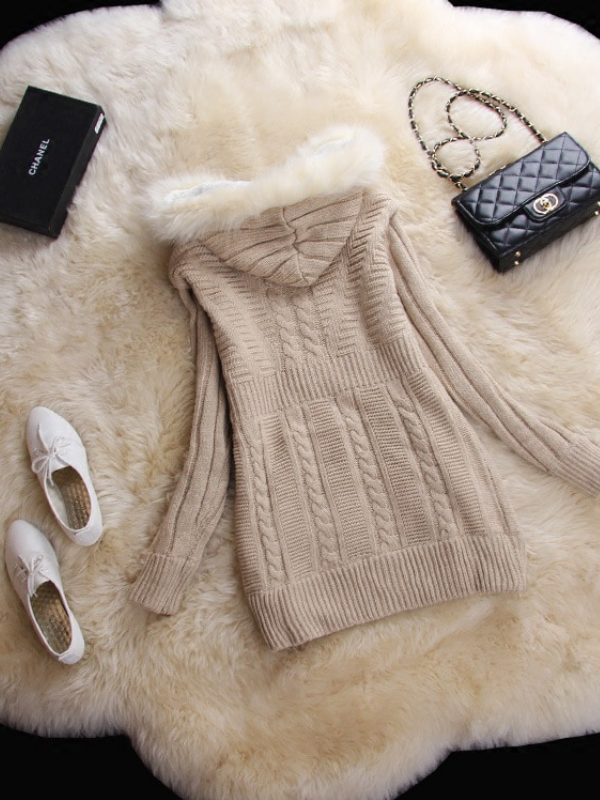 Casual Knitted Patchwork Paneled Long Sleeve Sweaters