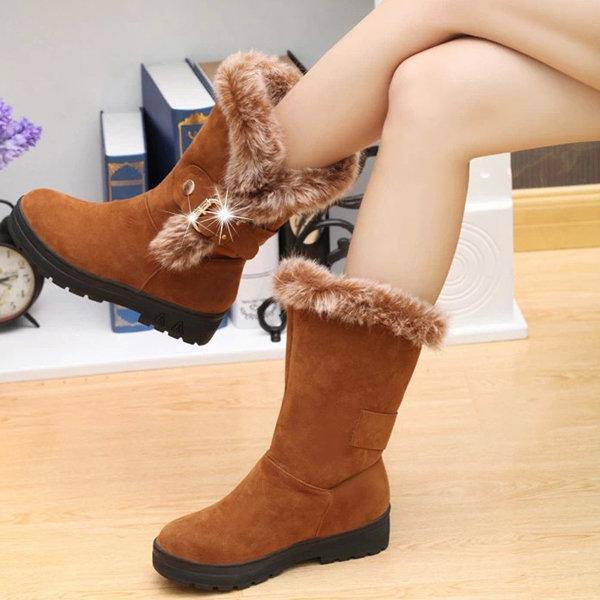 Winter Suede Round Toe Warm Ankle Boots