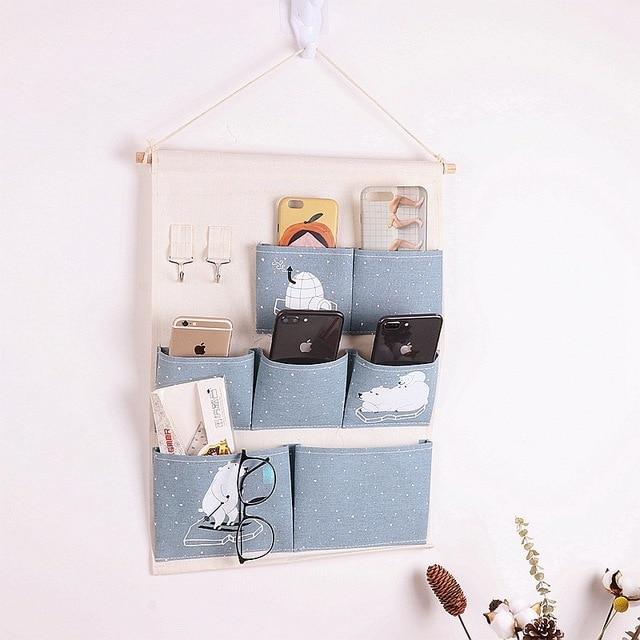 7 Pockets Wall Hanging Bag Linen Closet Organizer