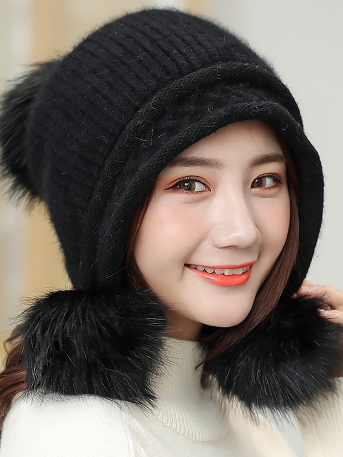 Velvet Thick Warm Knit   Christmas Hats