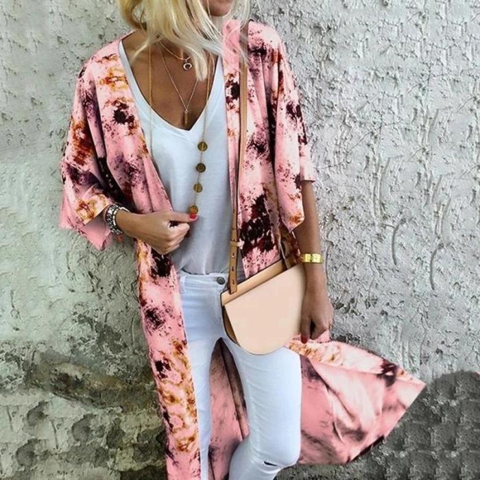 Fashion Abstract Style Print Long Sleeve Cardigan