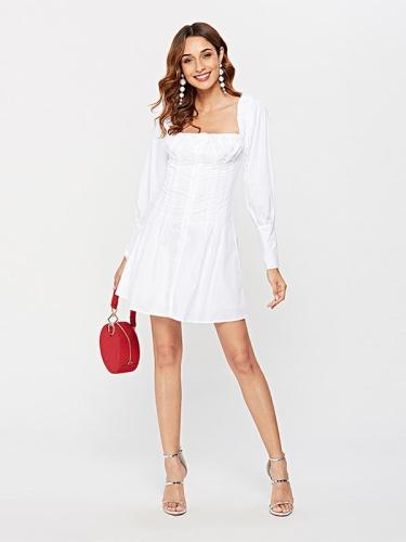 Sexy Off Shoulder White Tunic Long Sleeve Shirt Party Dress
