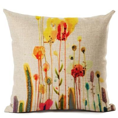 Oil Painting Birds Cushion Cover Decorative Sofa Throw Pillow Case