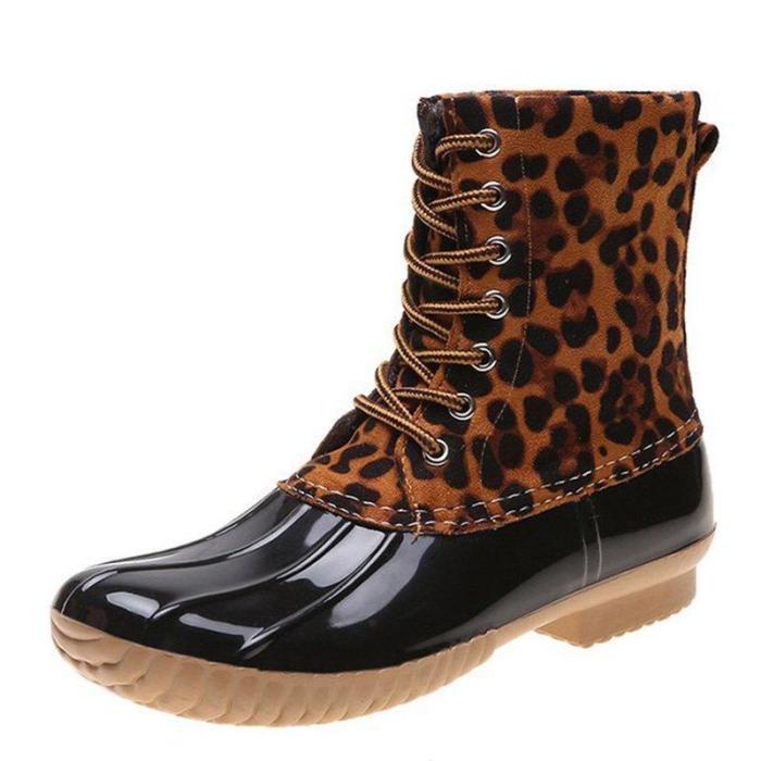 Date Pu Low Heel Boots