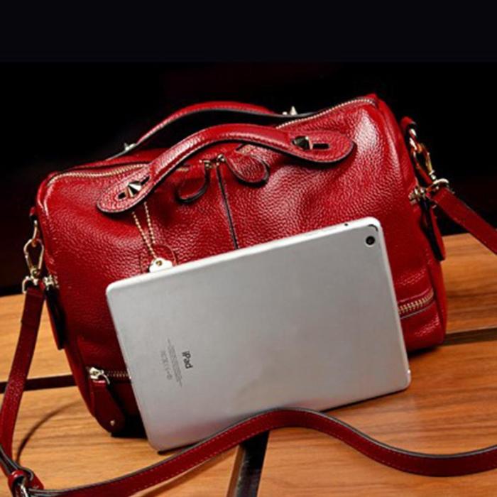 Cowhide Leather Elegant Women Multi Pockets Crossbody Bag For Women